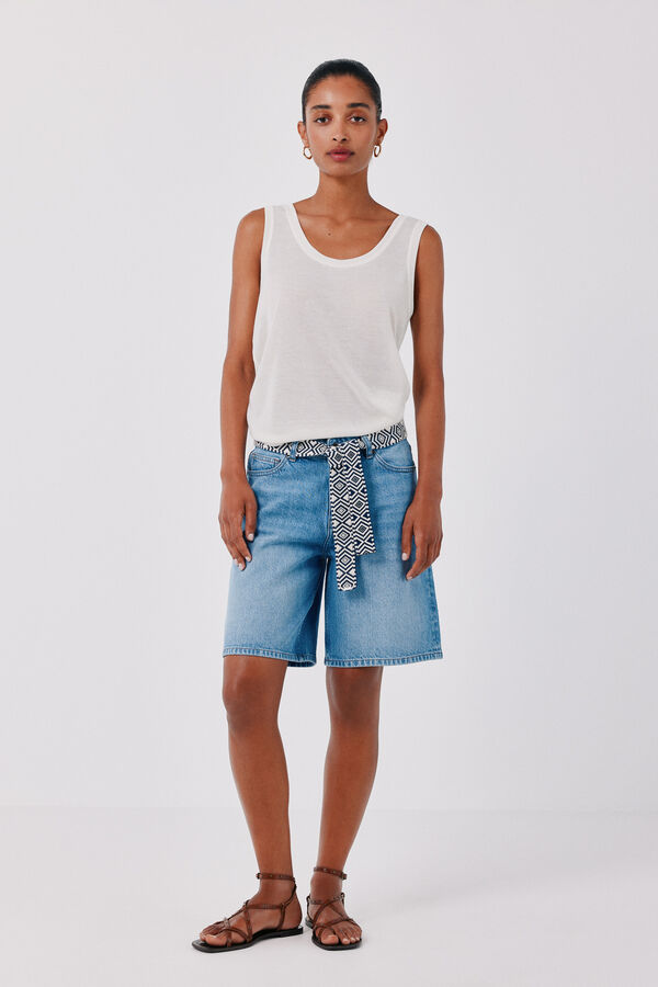 Cortefiel Bermudas de mezclilla Azul marino