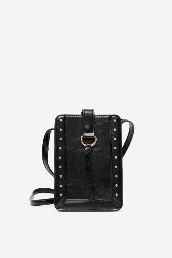 Cortefiel Portacelular con tachuelas Negro