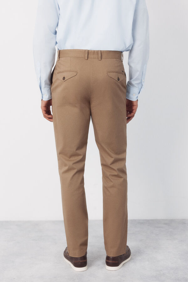 Cortefiel Pantal&oacute;n chino microprint regular Beige