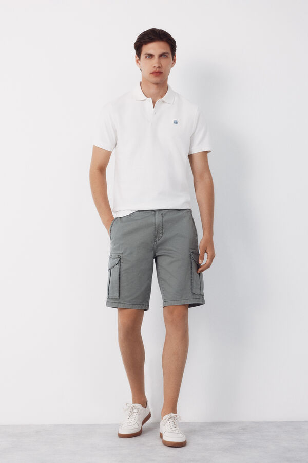 Cortefiel Polo estructura Blanco