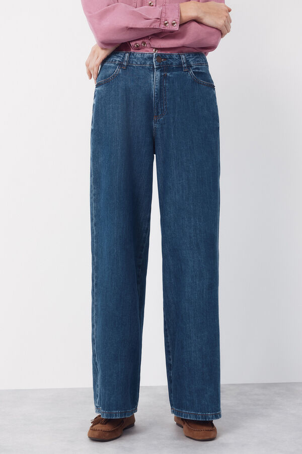 Cortefiel Jeans palazzo largos Azul