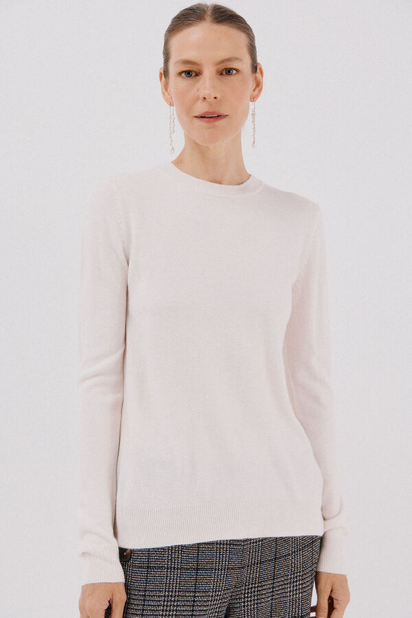 Cortefiel Su&eacute;ter tacto suave Blanco