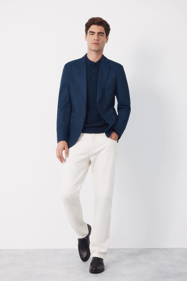 Cortefiel Americana de punto Azul oscuro