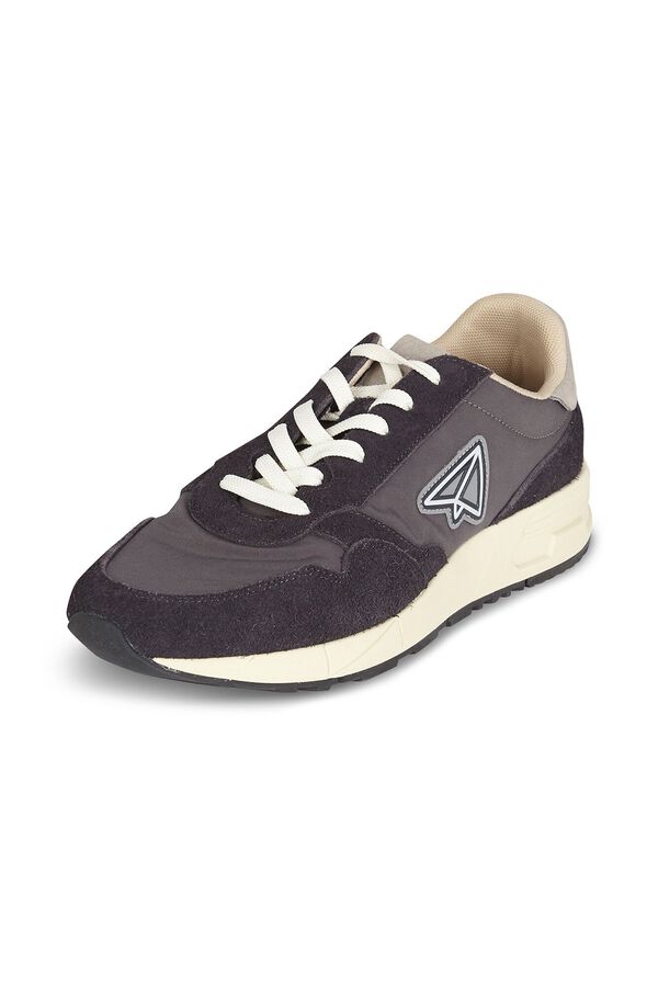 OOTO Zapatilla piel y tejido Gris