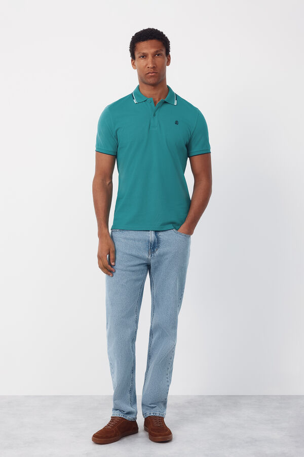 Cortefiel Polo con tips Verde