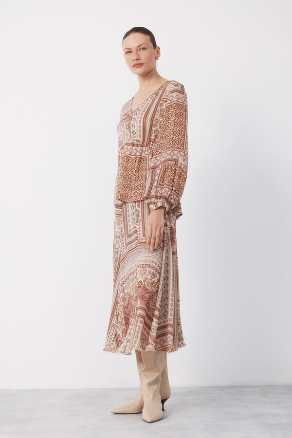 Cortefiel Blusa estampada Estampado morado