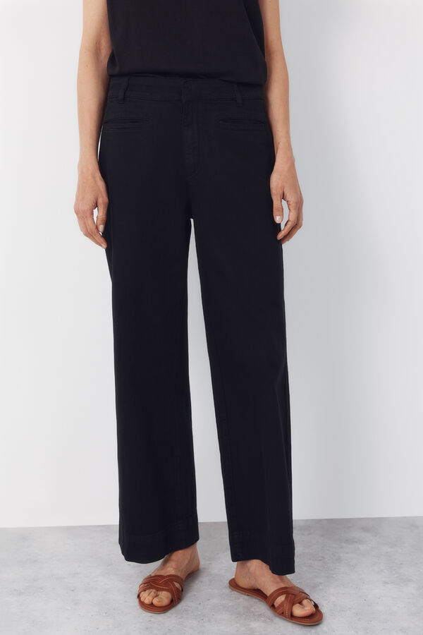 Cortefiel Pantalones con ribete Negro