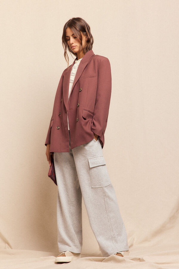 Slowlove Blazer de corte oversize Vino