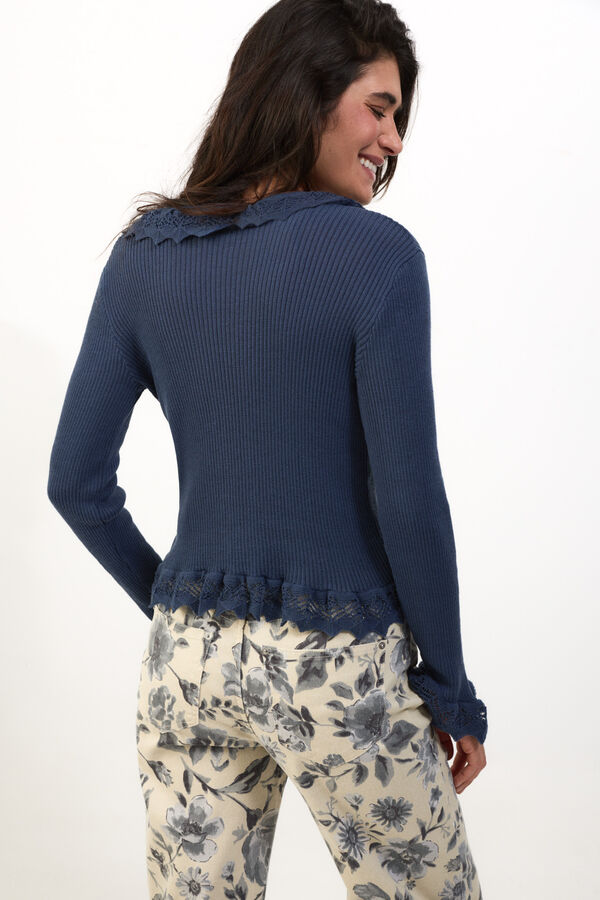 Slowlove Su&eacute;ter de punto con efecto degradado Azul