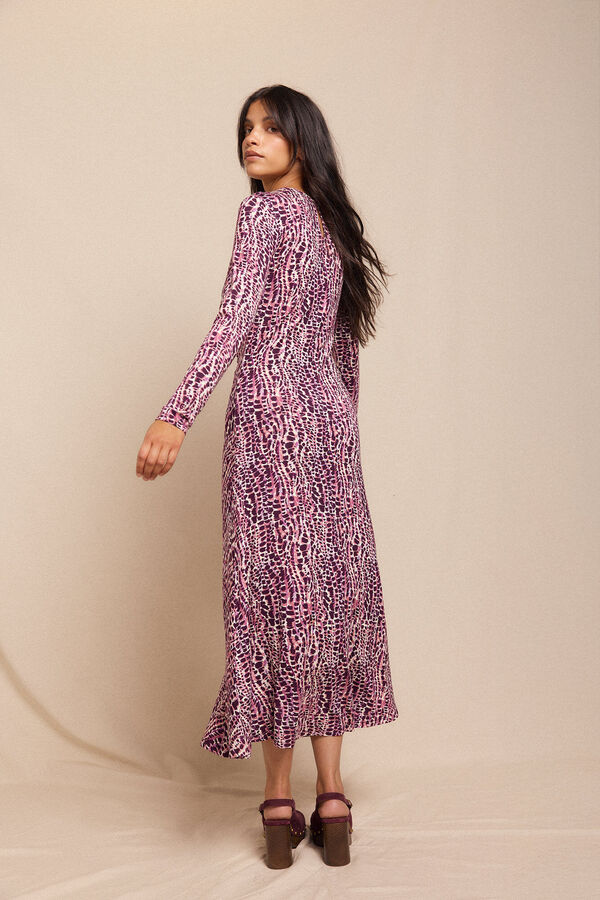 Slowlove Vestido estampado con frunces Multicolor