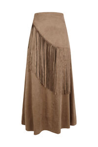 Slowlove Falda de ante sint&eacute;tico con flecos