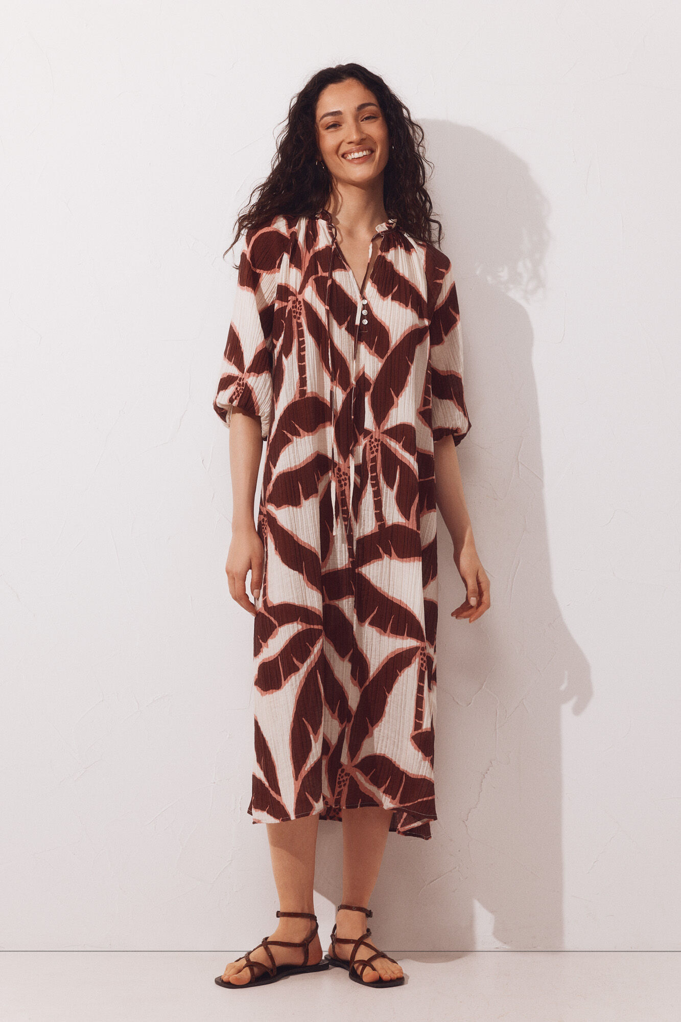 Cortefiel Caftan estampado amplio