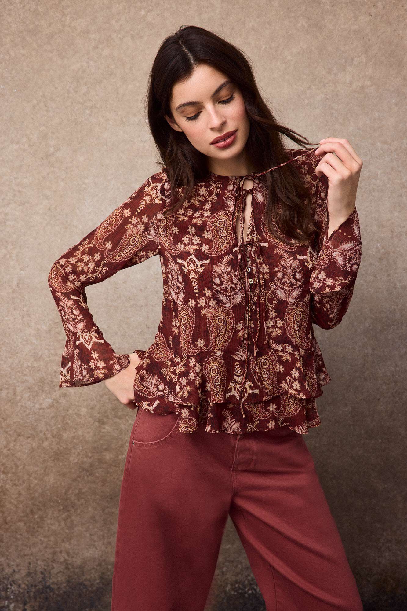 Slowlove Blusa estampada fluida