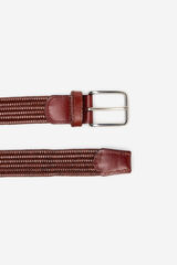 Cortefiel Cintur&oacute;n trenzado el&aacute;stico Marr&oacute;n
