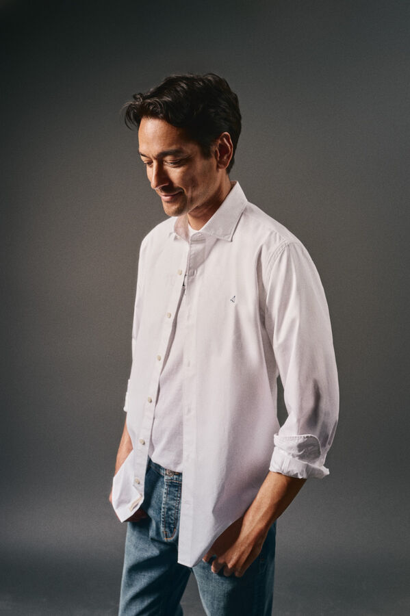 OOTO Camisa lisa popel&iacute;n Blanco