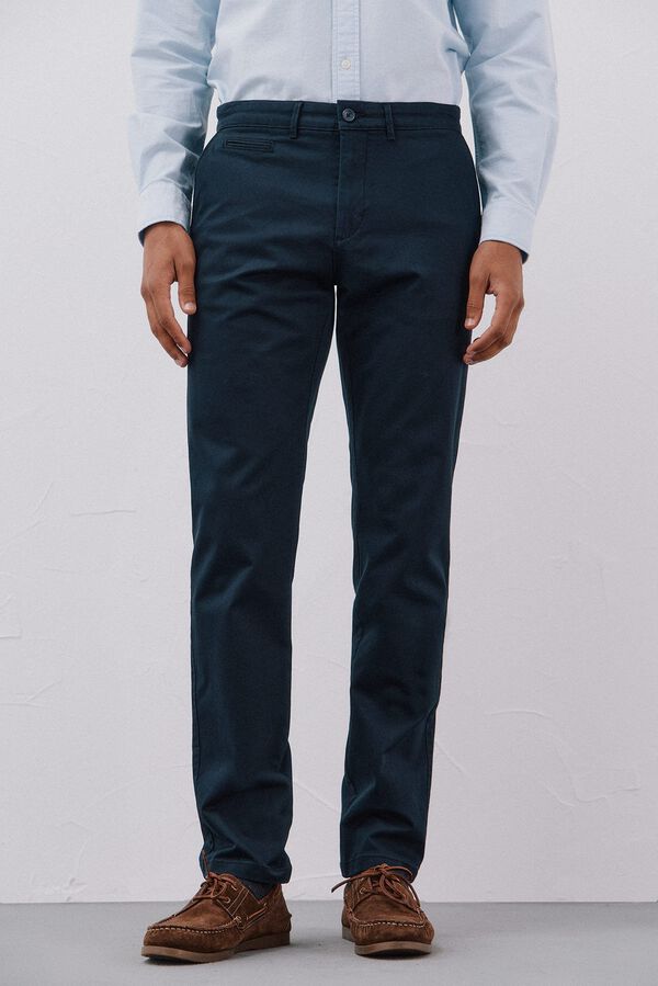 Cortefiel Pantal&oacute;n chino ligero slim fit Azul marino