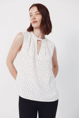 Cortefiel Top combinado l&aacute;grima Estampado blanco