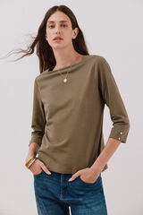 Cortefiel Playera de algod&oacute;n Kaki