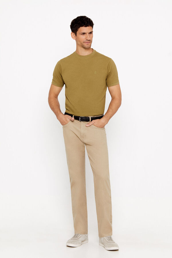 Cortefiel Pantal&oacute;n 5 bolsillos slim fit Beige