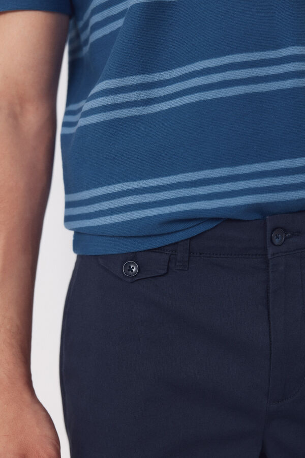 Cortefiel Bermuda chino estampada Azul marino