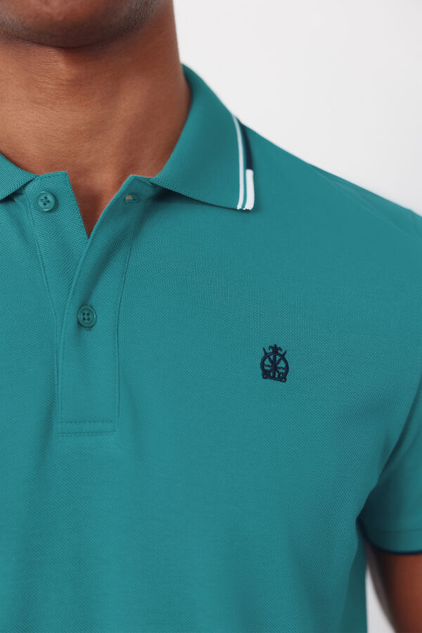 Cortefiel Polo con tips Verde