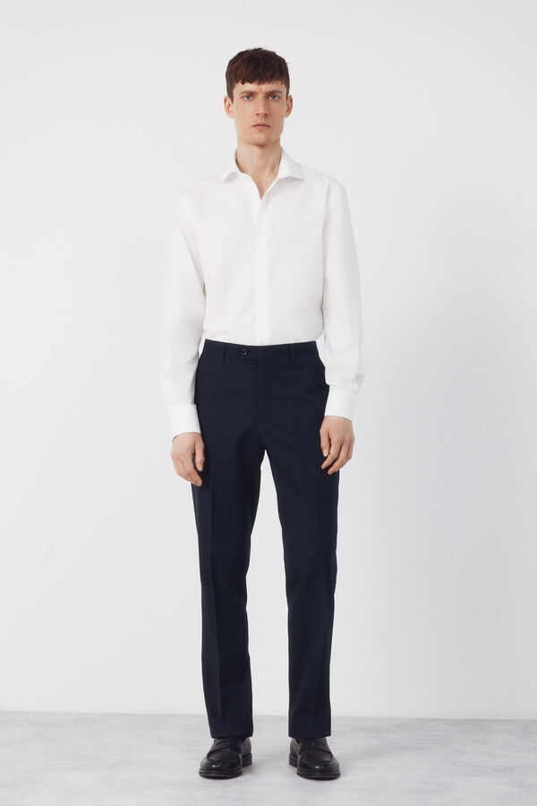 Cortefiel Camisa vestir otom&aacute;n slim fit f&aacute;cil plancha Blanco