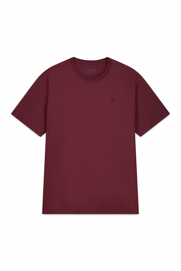 OOTO Camiseta b&aacute;sica con bordado avi&oacute;n Granate