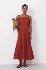 Cortefiel Vestido estampado Rojo