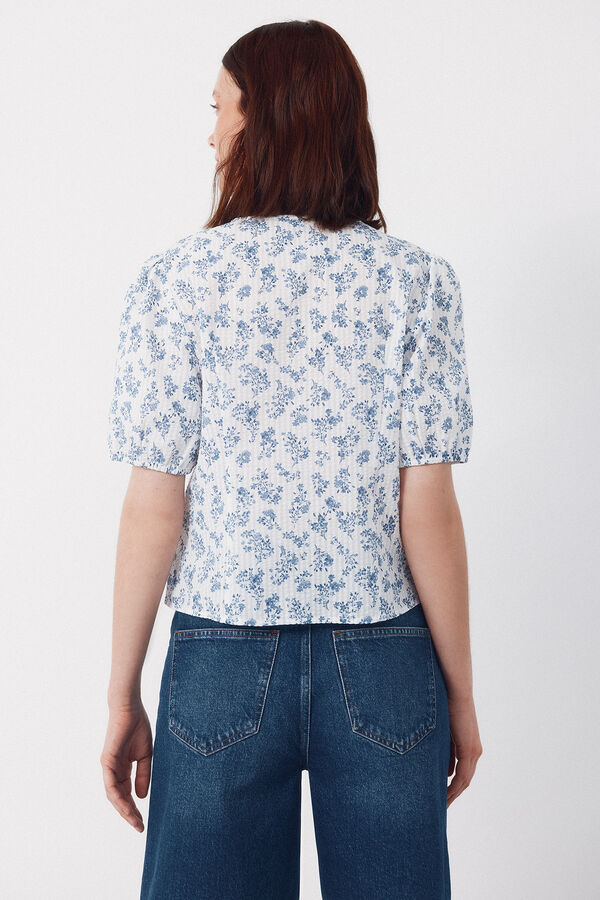 Cortefiel Blusa estampado vichy Estampado blanco