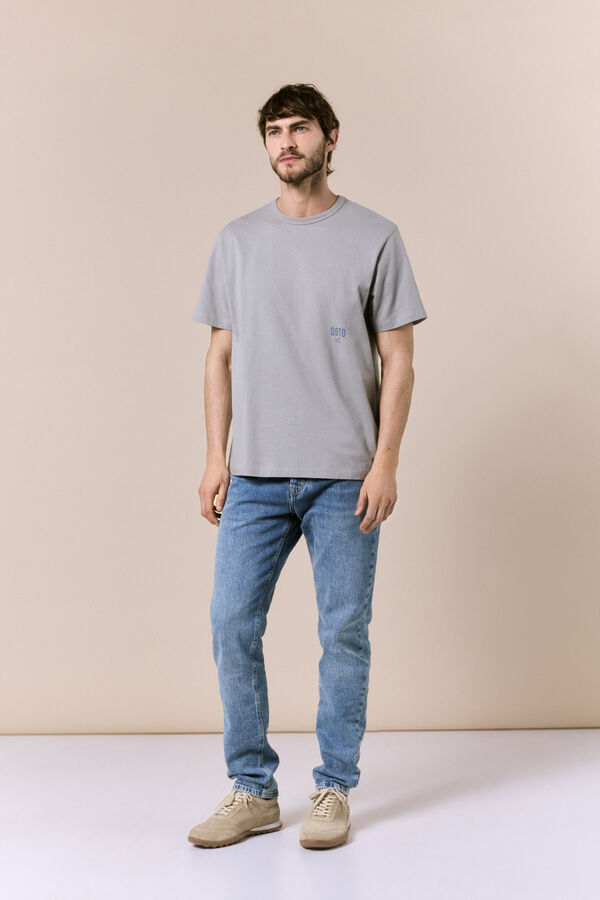 OOTO Camiseta lavada con logo Gris