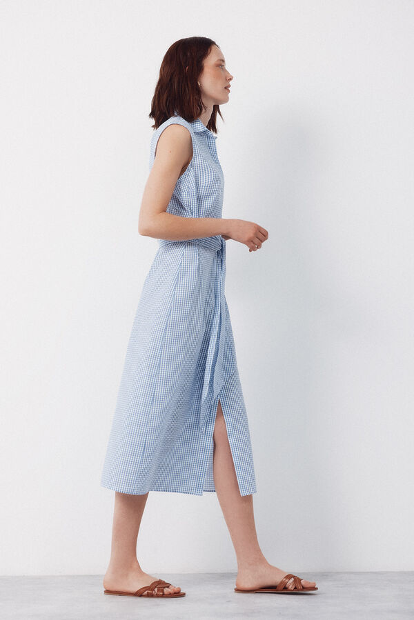 Cortefiel Vestido camisero vichy Azul