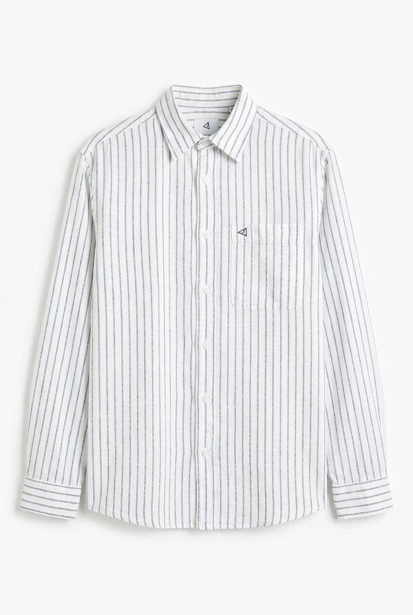 OOTO Camisa rayas lino manga larga Blanco