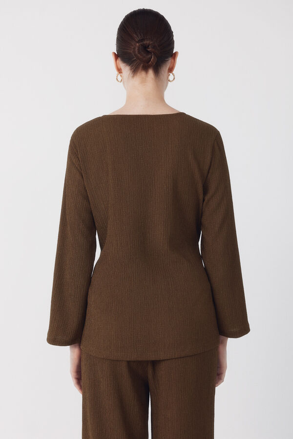 Cortefiel Top con nudo delantero Kaki