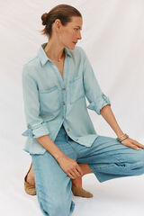 Cortefiel Camisa de mezclilla tencel Azul oscuro