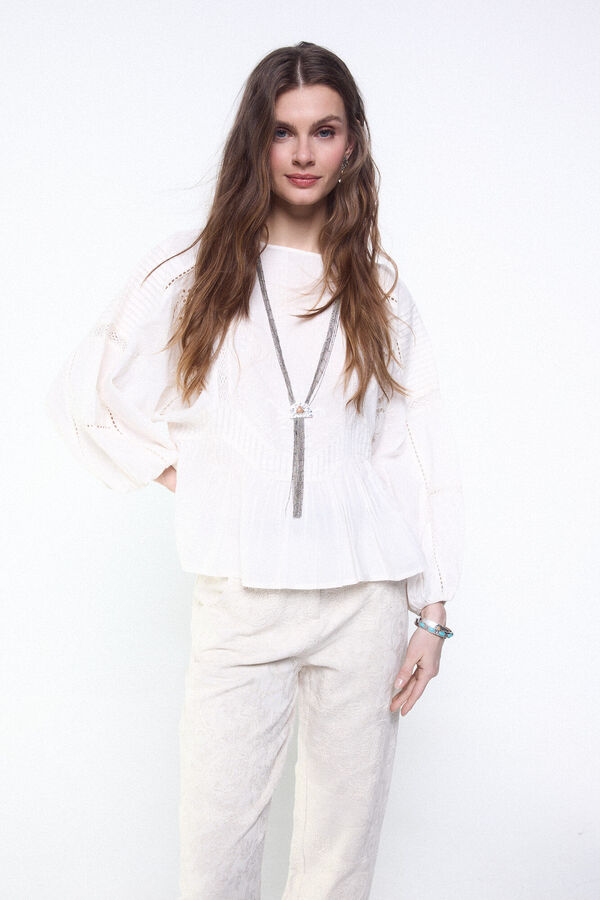 Slowlove Blusa bordada Marfil