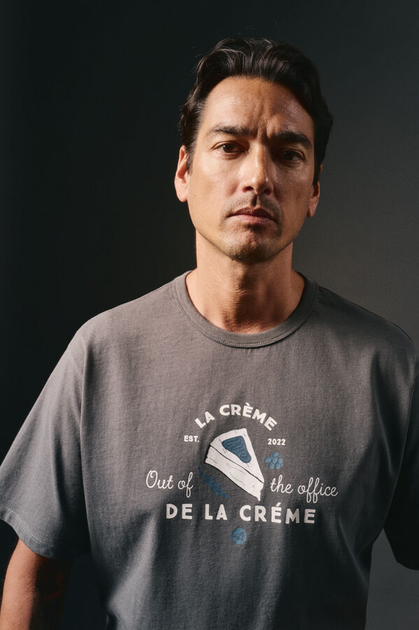 OOTO Camiseta gr&aacute;fica lavada Gris