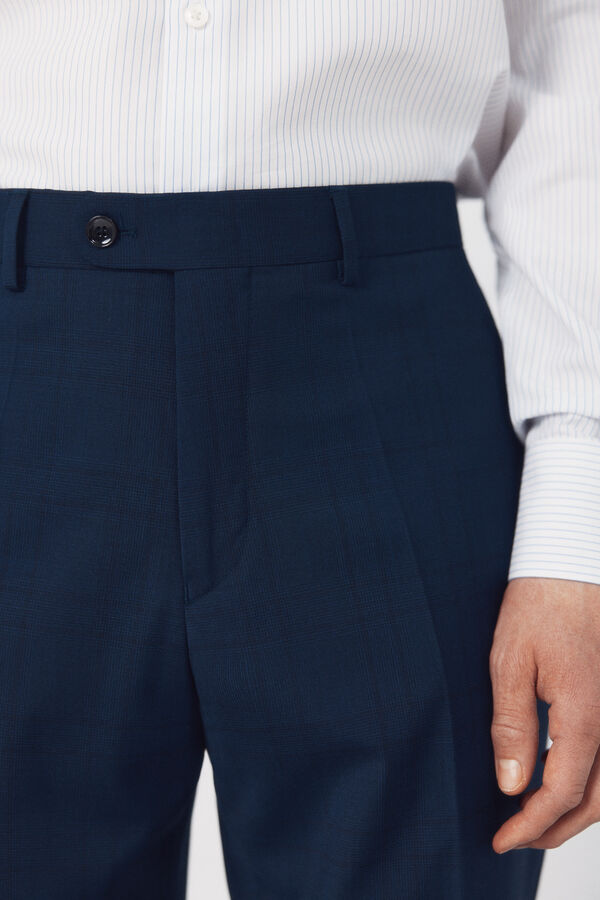 Cortefiel Pantal&oacute;n traje dynamic cuadro azul Azul oscuro