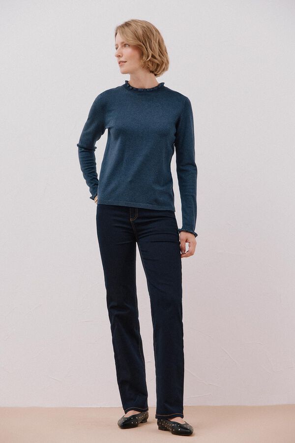 Cortefiel Chaleco de tejido calado Azul