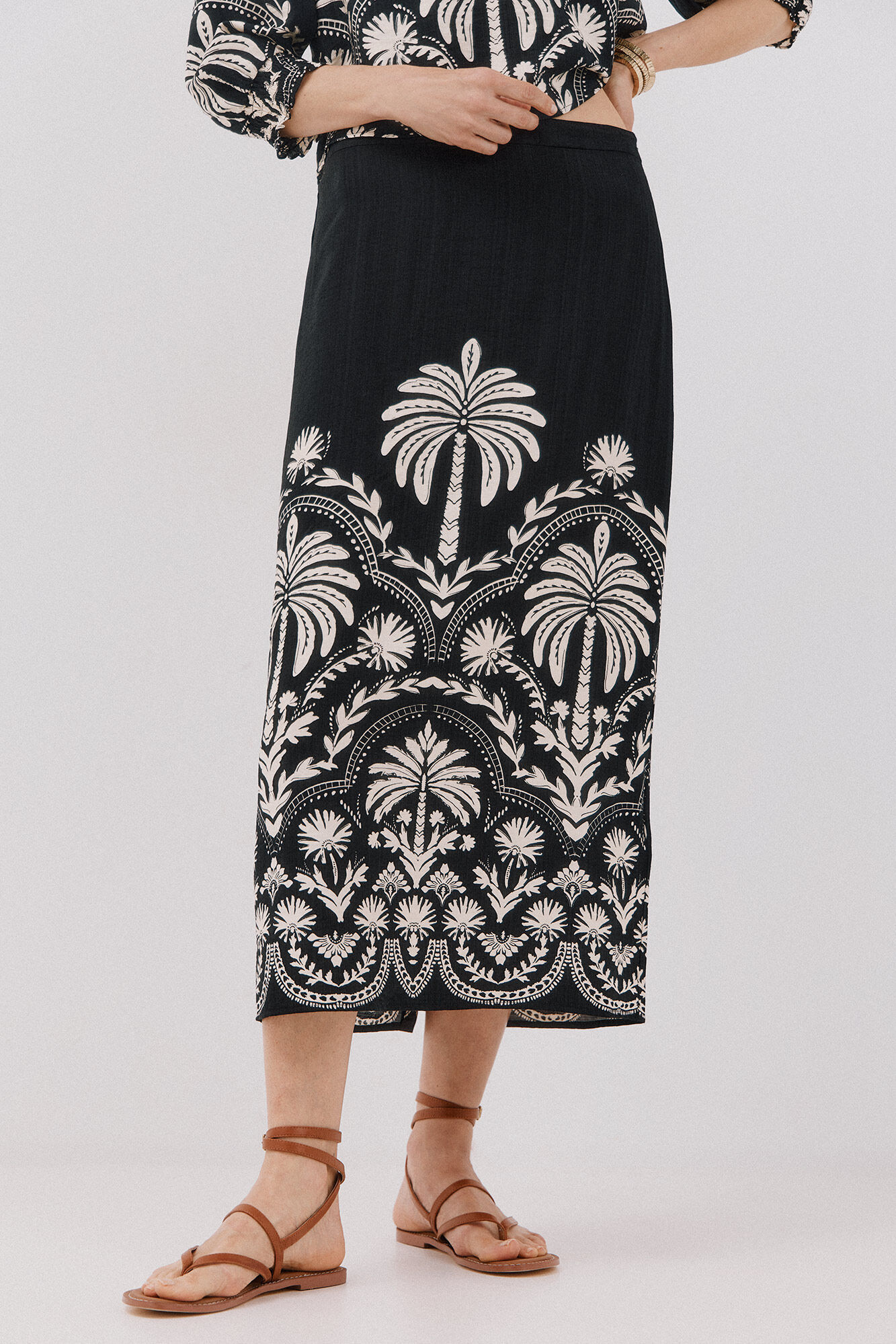 Cortefiel Falda recta estampada