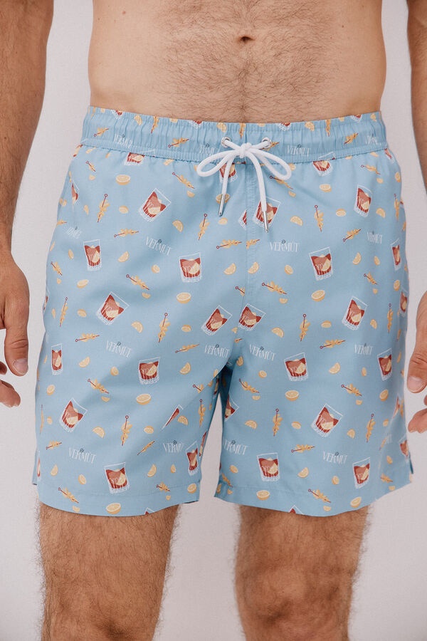 Cortefiel Ba&ntilde;ador estampado aperitivo Azul