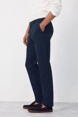Cortefiel Pantal&oacute;n chino algod&oacute;n-lino regular Azul oscuro