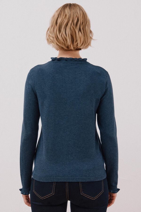 Cortefiel Chaleco de tejido calado Azul