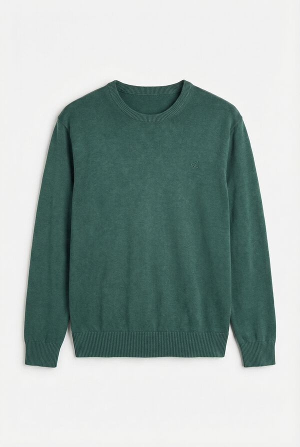 OOTO Jersey cuello redondo algod&oacute;n lavado Verde