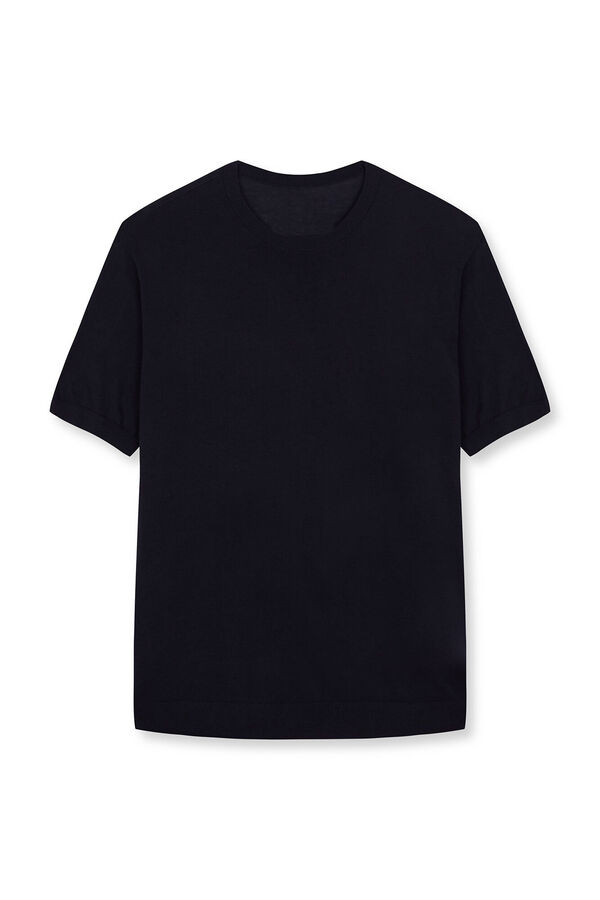 OOTO Camiseta b&aacute;sica lavada Azul marino