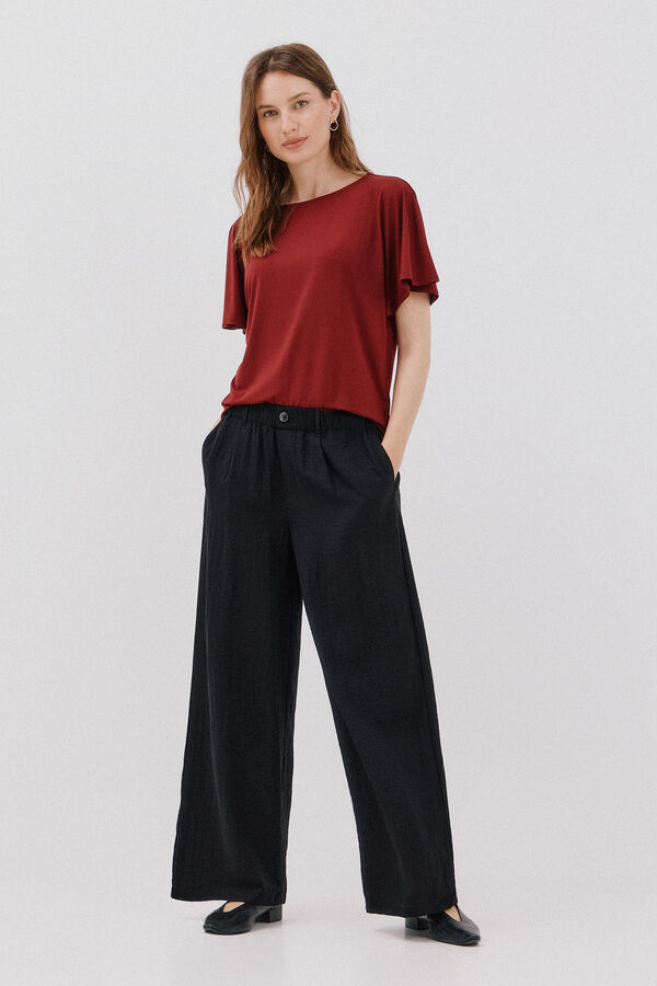 Cortefiel Playera b&aacute;sica fluida Vino