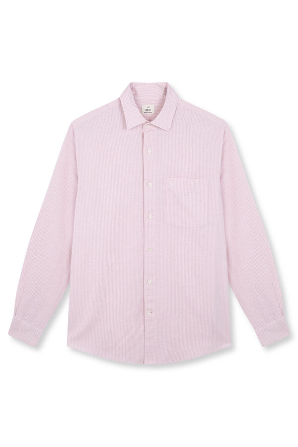 OOTO Camisa algod&oacute;n lino rayas Rosa