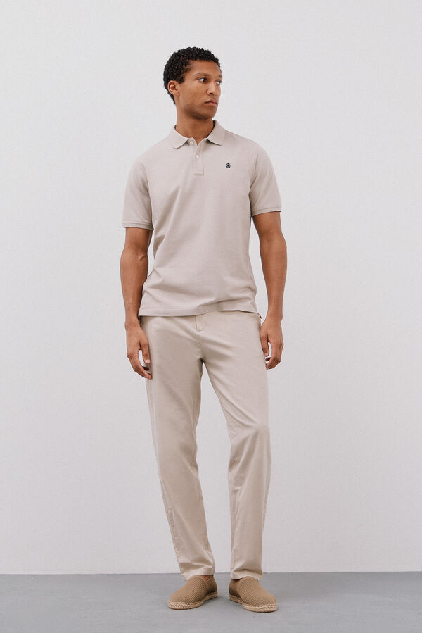 Cortefiel Polo b&aacute;sico piqu&eacute; Beige
