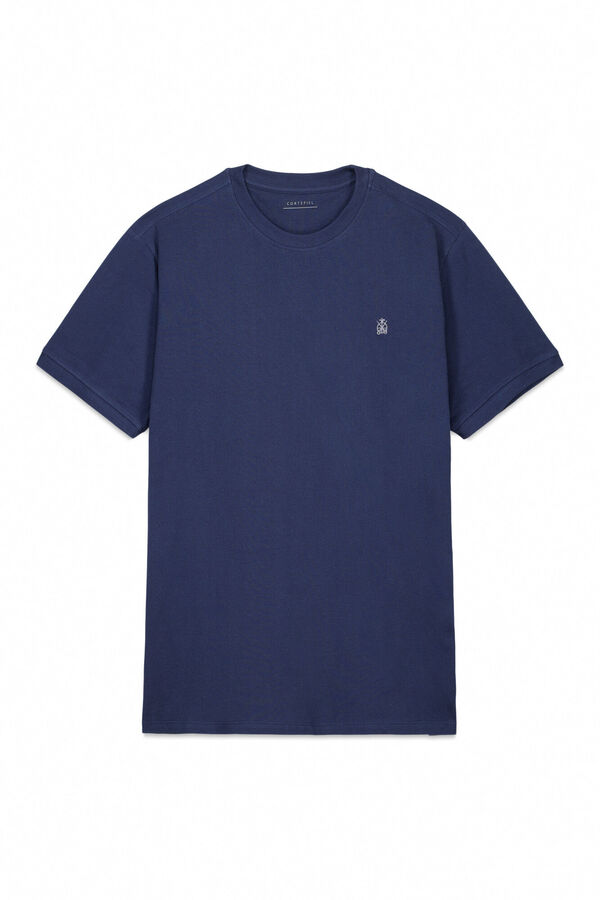 Cortefiel Playera b&aacute;sica piqu&eacute; Azul oscuro