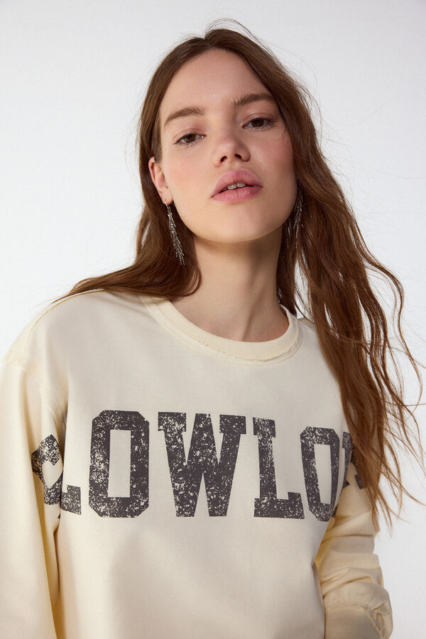 Slowlove Sudadera con logo Estampado blanco