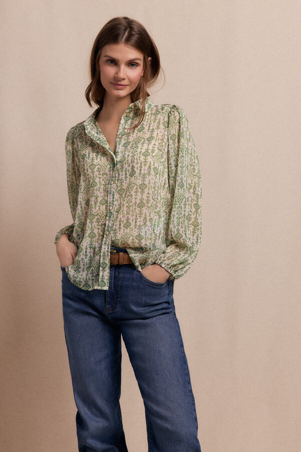 Slowlove Camisa estampada Estampado blanco